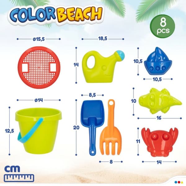 Strandleksaker set Colorbaby polypropen (18 antal)