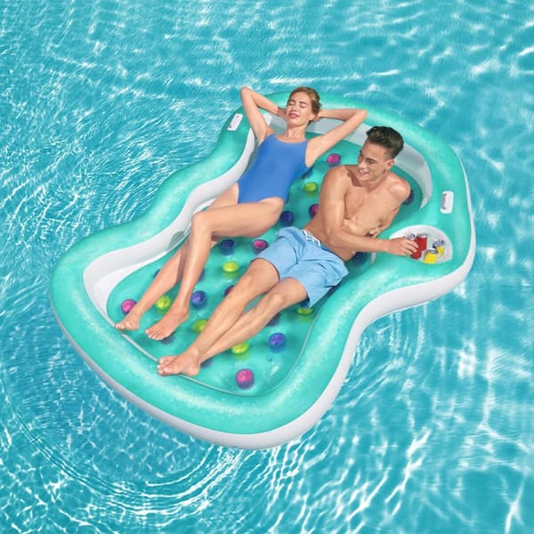 Bestway Dubbel Uppblåsbar Glas med Kylare 224x174 cm Strand och Pool 43045
