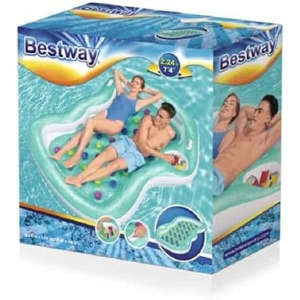 Bestway Dubbel Uppblåsbar Glas med Kylare 224x174 cm Strand och Pool 43045