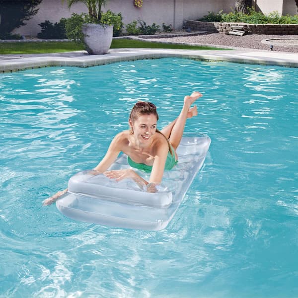 Bestway Luftmadrass Metalliska Glas med Kudde 188x71 cm Strand och Pool 43024