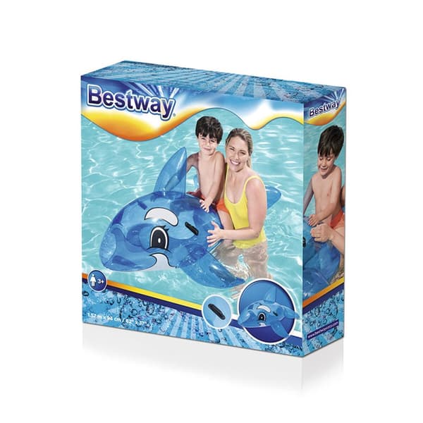 Bestway Uppblåsbar Blå Val Figur med Handtag 157x94 cm +3 År Strand och Pool 41037
