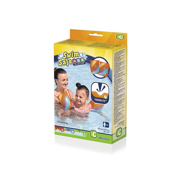 Bestway Flytande Ärmringar Mjukt Tyg Säkerhet Baby Blandade Färger UPF 50+ 38x16,5 cm +3 till 6 År Strand och Pool 32183