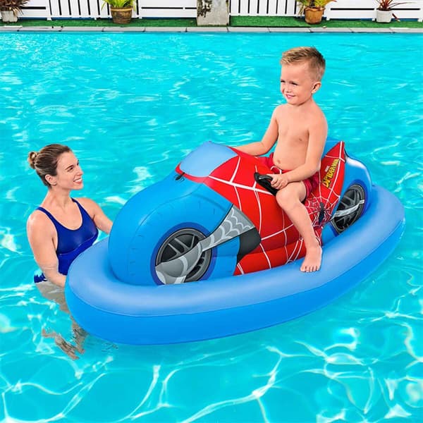 Bestway Uppblåsbar Motorcykel Spiderman 170x84 cm +3 År Strand och Pool 98794