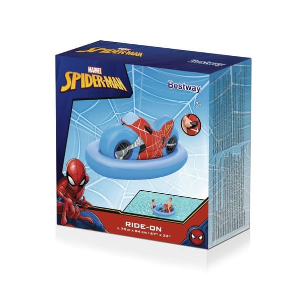 Bestway Uppblåsbar Motorcykel Spiderman 170x84 cm +3 År Strand och Pool 98794
