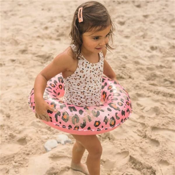 Oppustelig flyder Swim Essentials Leopard Lyserød