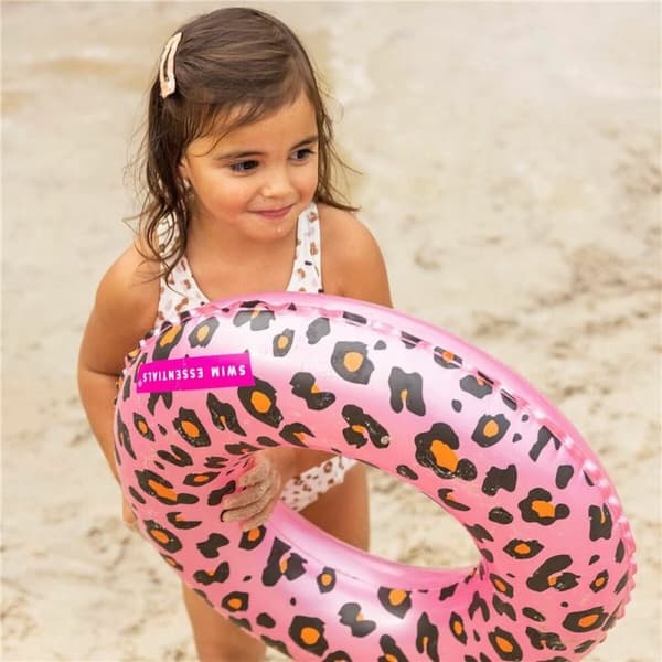 Oppustelig flyder Swim Essentials Leopard Lyserød