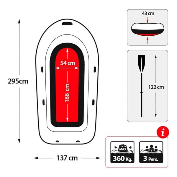 Puhallettava vene Intex Seahawk 3 Vihreä 295 x 43 x 137 cm