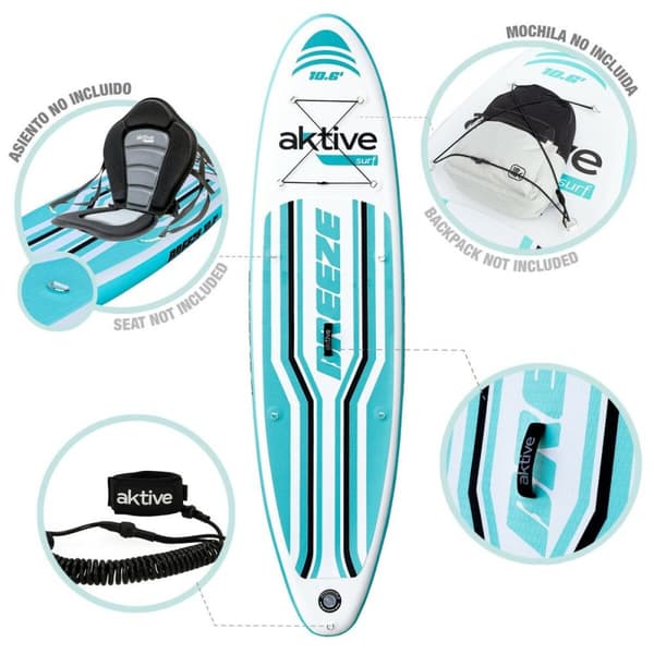 Uppblåsbara Paddle Surfbräda med tillbehör Aktive