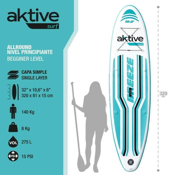 Uppblåsbara Paddle Surfbräda med tillbehör Aktive