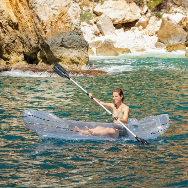 BEGAGNAD Uppblåsbar Transparent Kajak med tillbehör Paros InnovaGoods 312 cm 2 platser (Renoverade A)