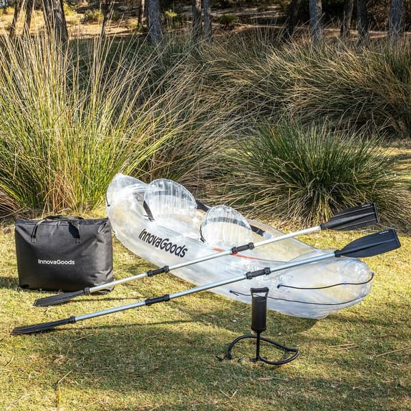 BEGAGNAD Uppblåsbar Transparent Kajak med tillbehör Paros InnovaGoods 312 cm 2 platser (Renoverade A)