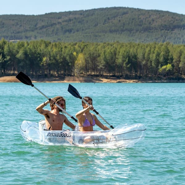 BEGAGNAD Uppblåsbar Transparent Kajak med tillbehör Paros InnovaGoods 312 cm 2 platser (Renoverade A)