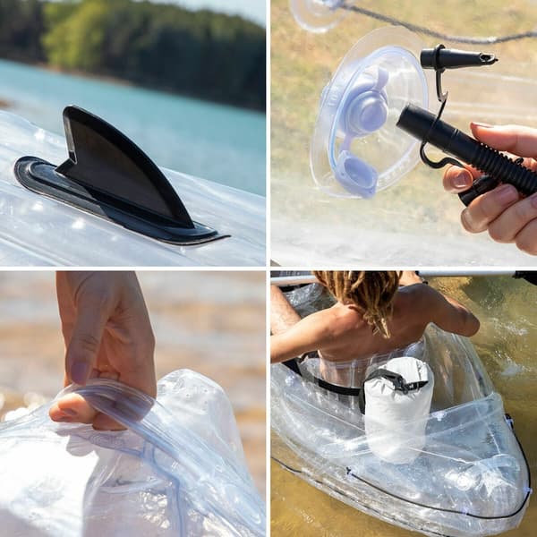 BEGAGNAD Uppblåsbar Transparent Kajak med tillbehör Paros InnovaGoods 312 cm 2 platser (Renoverade A)
