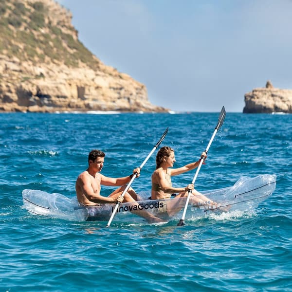 BEGAGNAD Uppblåsbar Transparent Kajak med tillbehör Paros InnovaGoods 312 cm 2 platser (Renoverade A)