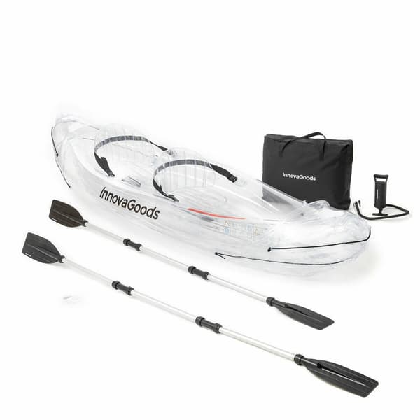 BRUGT Oppustelig gennemsigtig kajak med tilbehør Paros InnovaGoods 312 cm 2 steder (Refurbished A)