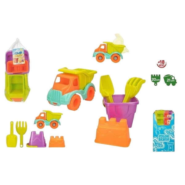 Rantalelusetti Colorbaby Kuorma-auto 21 cm 5 Kappaletta