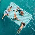 Miniatyrbild 5 av 6: Uppblåsbar poolflotta Intex Filt Vit Turkos 310 x 18 x 183 cm