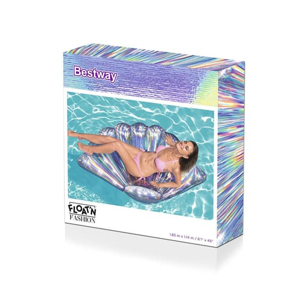 Bestway Iridescent Shell Inflatable Mattress 185x114 cm Beach and Pool 43414