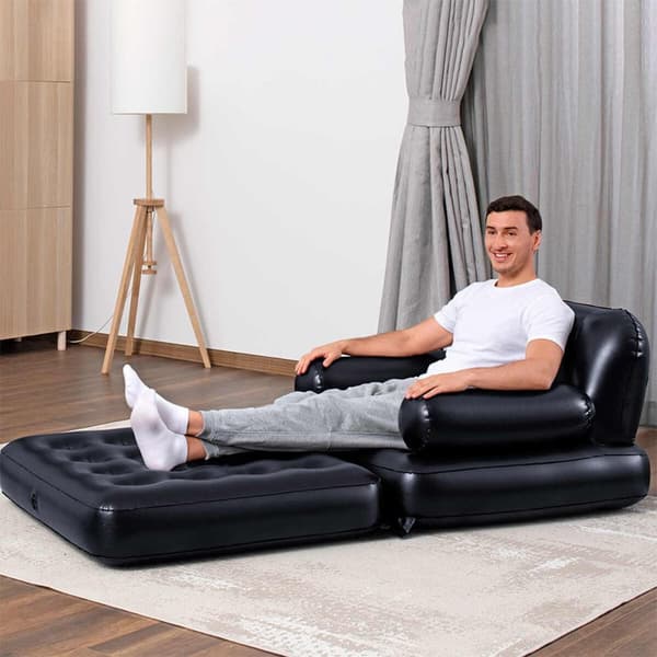 Bestway Uppblåsbar Stol 4 Positioner Svart 191x38x25 cm Inuti 75114