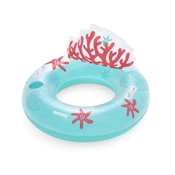 Bestway Coral Uppblåsbart Hjul Med Handtag och Ryggstöd D117 cm Strand och Pool 43730