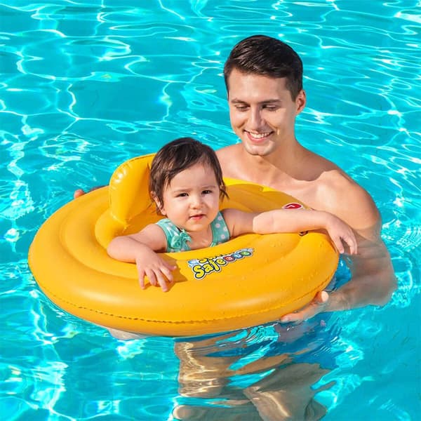 Bestway Uppblåsbar Flottör 3 Ringar Bebissäte 76x76 cm 1 till 2 år Trädgård, Pool, Strand 32050