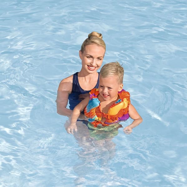Bestway Uppblåsbara armringar Mjukt Tyg Baby Säkerhet Blandade Färger UPF 50+ 38x14 cm 1 till 3 År Strand och Pool 32182