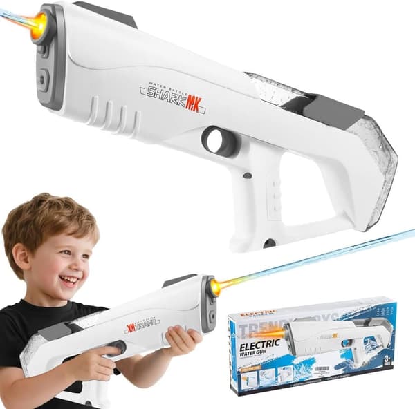 Lollanda elektrisk vandpistol – stor kapacitet med automatisk spray og LED-lys, rækkevidde 32 fod, udendørs legetøj til sommer