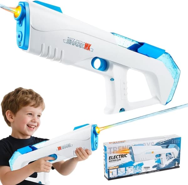 Lollanda elektrisk vandpistol – stor kapacitet med automatisk spray og LED-lys, rækkevidde 32 fod, udendørs legetøj til sommer