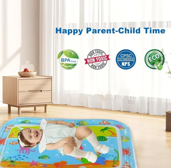 Lollanda Baby Vattenmatta - Lekmatta För Bebisar 65x50 cm – Uppblåsbar Vattenlekmatta För Inomhus Och Utomhus