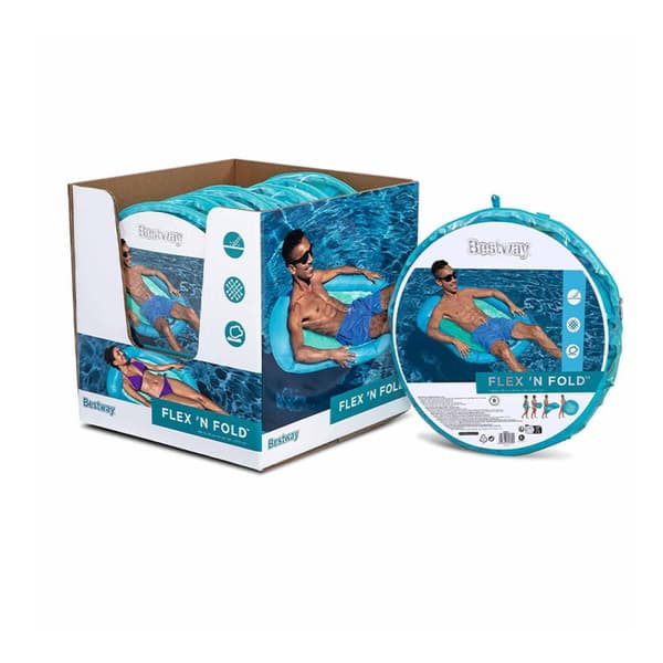 Bestway Luftmadrass Flex' n Fold 106x95 cm Strand och Pool 43551