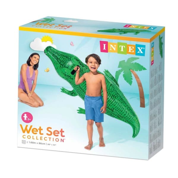 Oppustelig Figur til Pool Intex Krokodrille 168 x 86 cm (12 enheder)
