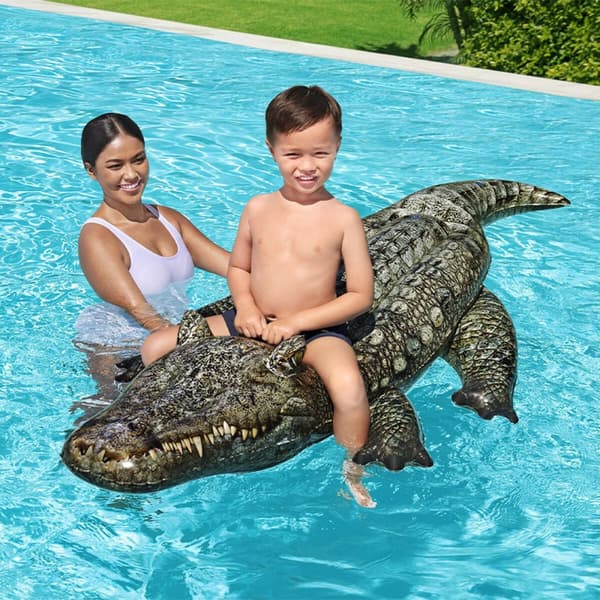 Oppustelig Figur til Pool Bestway Krokodrille 193 x 94 cm 78 x 184 x 38 cm