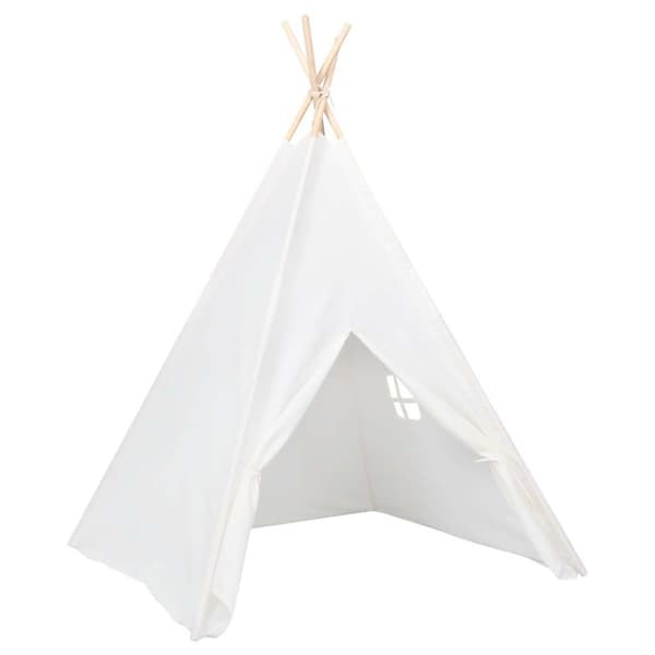vidaXL Tipitält för barn med väska peachskin vit 120x120x150 cm