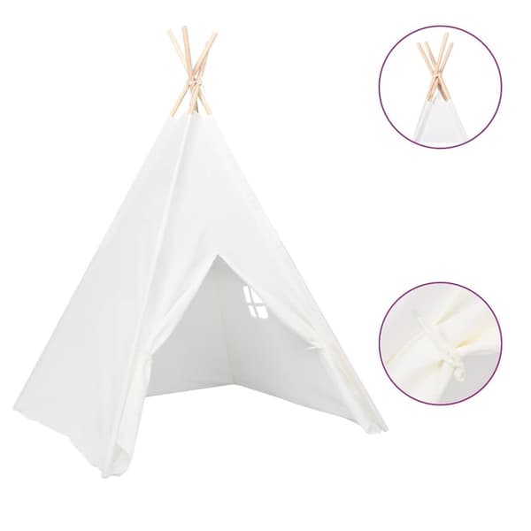vidaXL tipi til børn 120x120x150 cm med bærepose polyester hvid