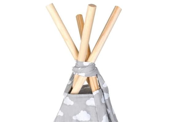 Wigwam tipi teepee tält - lekstuga - 4 delar - 100% bomull - Mintgrön / prickar
