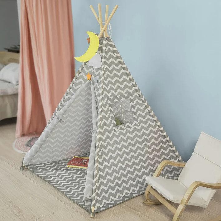 Rootz Children Play Tent Playhouse Kids Teepee Tipi with Floor Mat