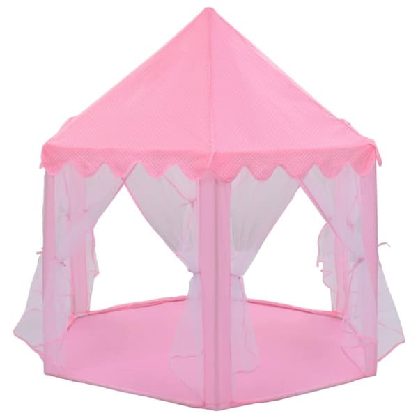 vidaXL Prinsessa leikkiteltta 250 pallolla pinkki 133x140 cm