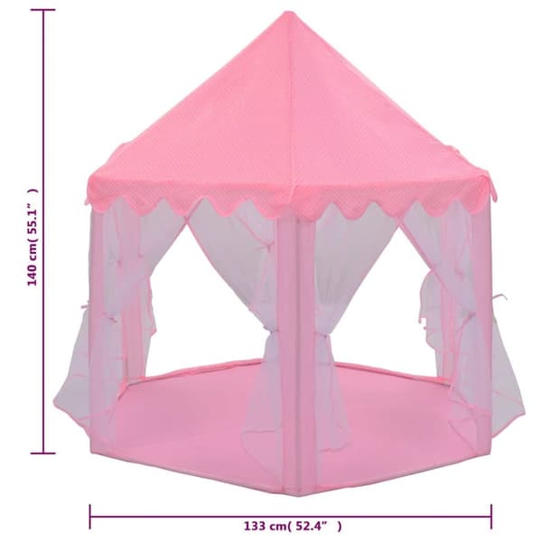 vidaXL Prinsessa leikkiteltta 250 pallolla pinkki 133x140 cm
