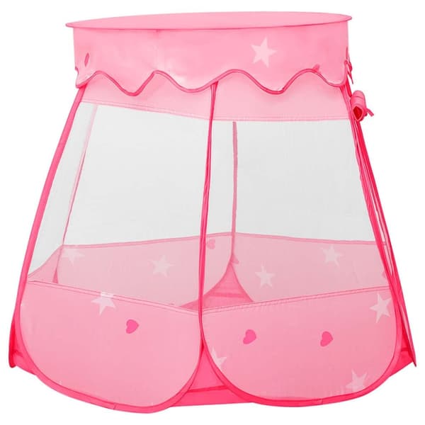 vidaXL Lektält med 250 bollar Rosa 102x102x82 cm