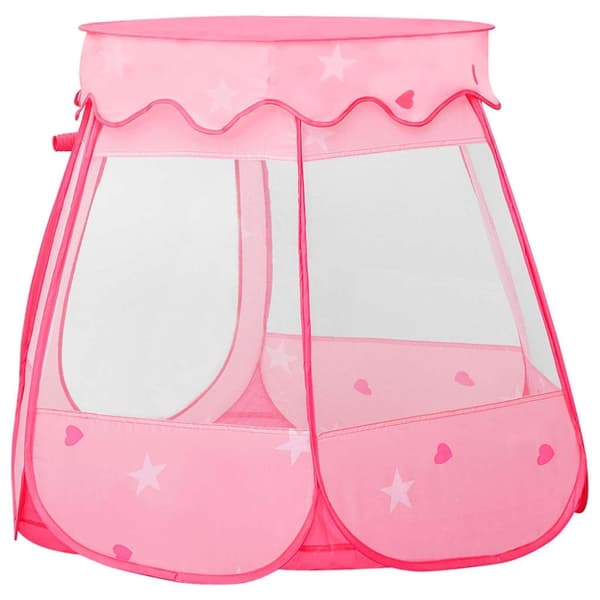 vidaXL Lasten leikkiteltta 250 pallolla pinkki 102x102x82 cm