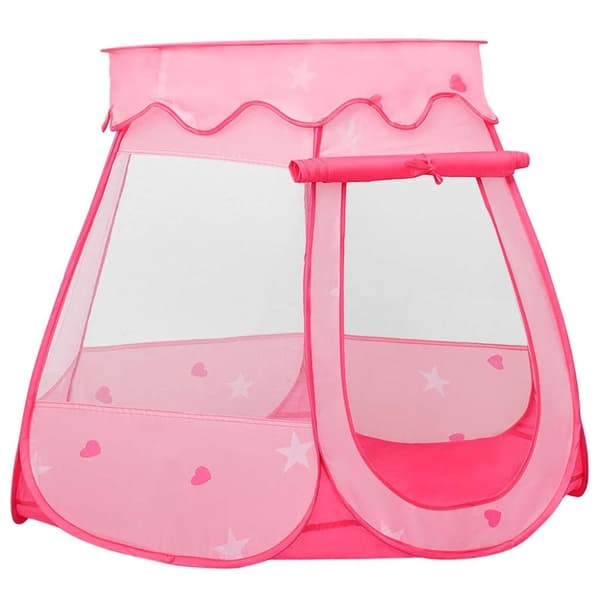 vidaXL Lasten leikkiteltta 250 pallolla pinkki 102x102x82 cm
