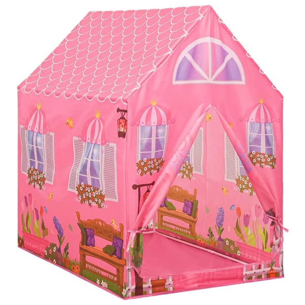 vidaXL Lasten leikkiteltta 250 pallolla pinkki 69x94x104 cm