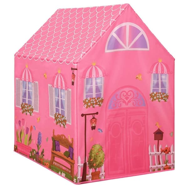 vidaXL Lasten leikkiteltta 250 pallolla pinkki 69x94x104 cm