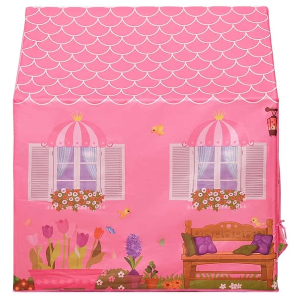 vidaXL Lasten leikkiteltta 250 pallolla pinkki 69x94x104 cm