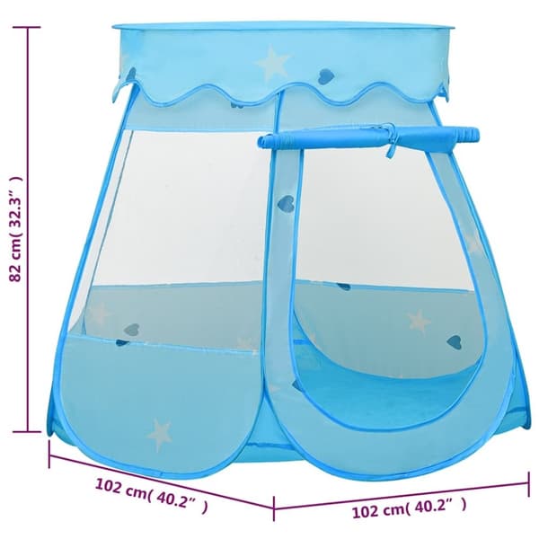 vidaXL Lasten leikkiteltta 250 pallolla sininen 102x102x82 cm