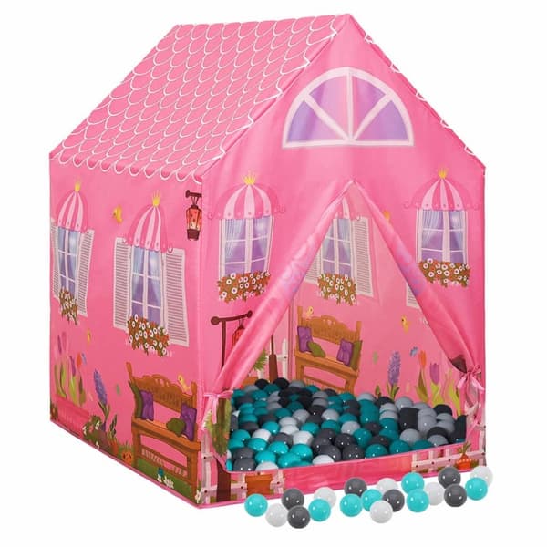 vidaXL legetelt til børn 69x94x104 cm med 250 bolde pink