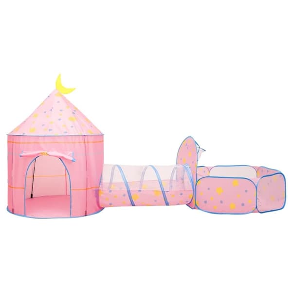 vidaXL Lasten leikkiteltta 250 pallolla pinkki 301x120x182 cm