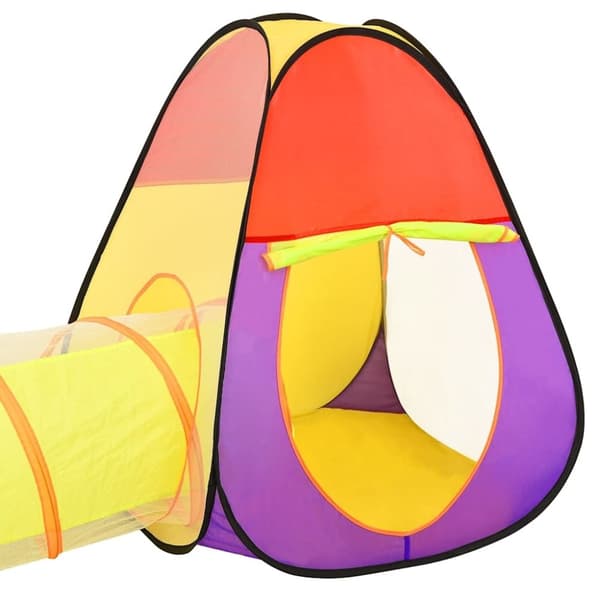 vidaXL Lasten leikkiteltta 250 pallolla monivärinen 255x80x100 cm