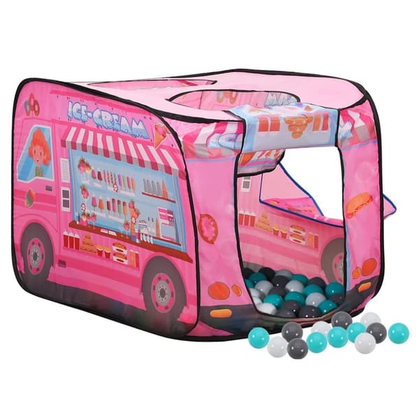 vidaXL Lasten leikkiteltta 250 pallolla pinkki 70x112x70 cm