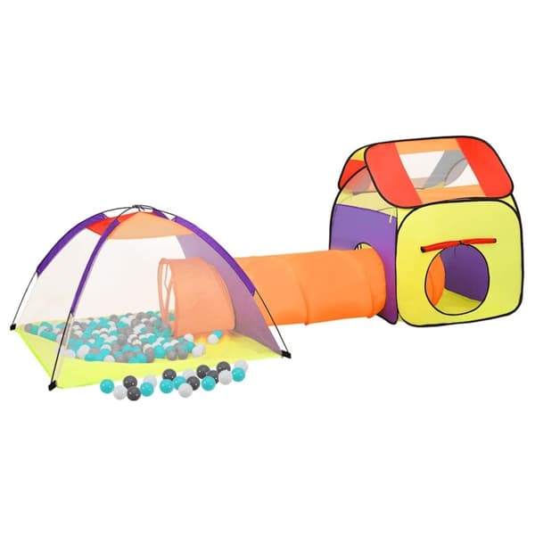 vidaXL Lasten leikkiteltta 250 pallolla monivärinen 338x123x111 cm